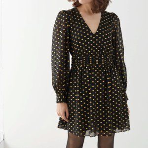 & Other Stories Metallic Dotted Mini Dress